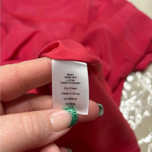 Talbots Fit Flare Pure Silk Midi Dress Size 16 XL Sleeveless Red Pink Capsule - Picture 7 of 7